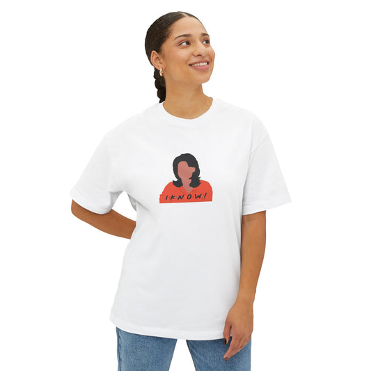 "one with Monica's I knoww!" F.R.I.E.N.D.S merch, UNISEX white t-shirt with premium comfort.